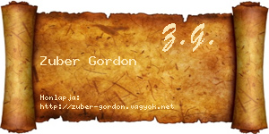 Zuber Gordon névjegykártya
